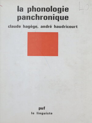 cover image of La phonologie panchronique